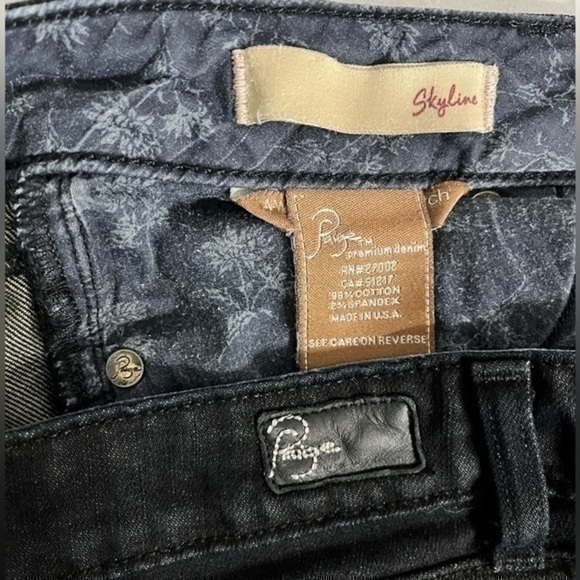 PAIGE | Skyline Mid Rise Skinny Jeans Black Wash  4 way stretch - size 27 - Picture 9 of 10